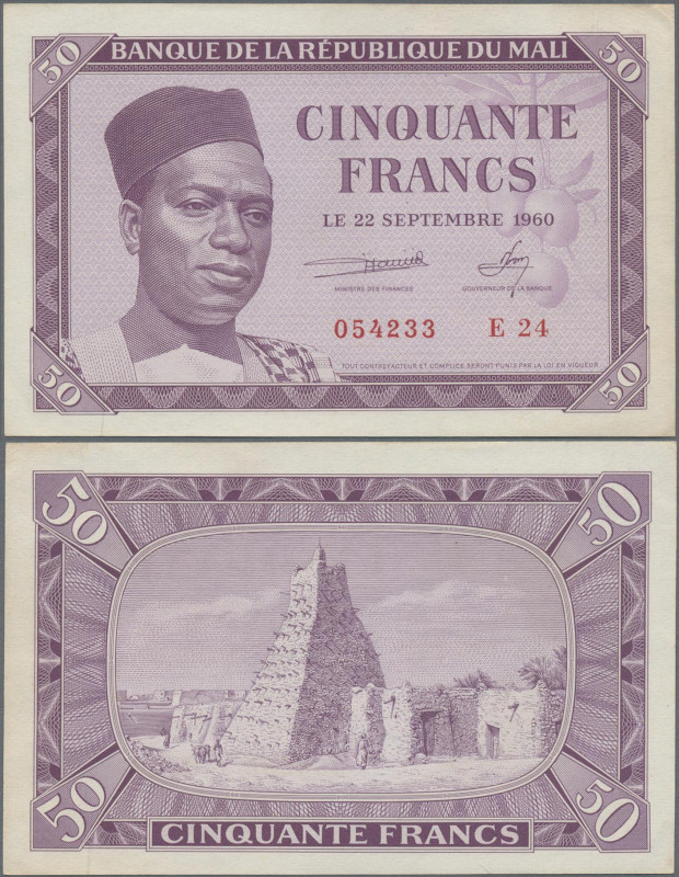 Mali: Banque de la République du Mali, 50 Francs 1960, P.1, excellent original s...