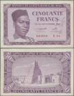 Mali: Banque de la République du Mali, 50 Francs 1960, P.1, excellent original shape, just a little bit toned paper and tiny dent upper right and lowe...