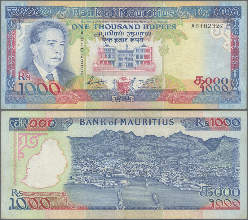 Mauritius: Bank of Mauritius, 1.000 Rupees ND(1991), P.41, still very nice with ...