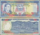 Mauritius: Bank of Mauritius, 1.000 Rupees ND(1991), P.41, still very nice with a few vertical and diagonal folds and a few minor spots, Condition: VF...