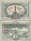 Monaco: Principauté de Monaco, 1 Franc 16.03./20.03.1920, issued note withserial # 425189 and Serie C, P.5, almost perfect with minor remnants of fore...