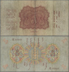 Mongolia: Commercial and Industrial Bank, 5 Tugrik 1925, P.9, still intact with stronger folds and slightly stained paper, Condition: F.
 [differenzb...