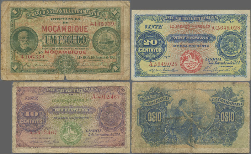 Mozambique: Banco Nacional Ultramarino - LOURENCO MARQUES, 10 and 20 Centavos 19...