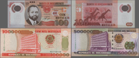 Mozambique: República Popular de Moçambique and Banco de Moçambique, huge lot with 25 banknotes, series 1980-2011, with 50-1.000 Meticais 1980 (P.125-...