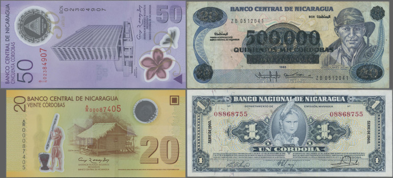 Nicaragua: Banco Nacional and Banco Central de Nicaragua, giant lot with 54 bank...