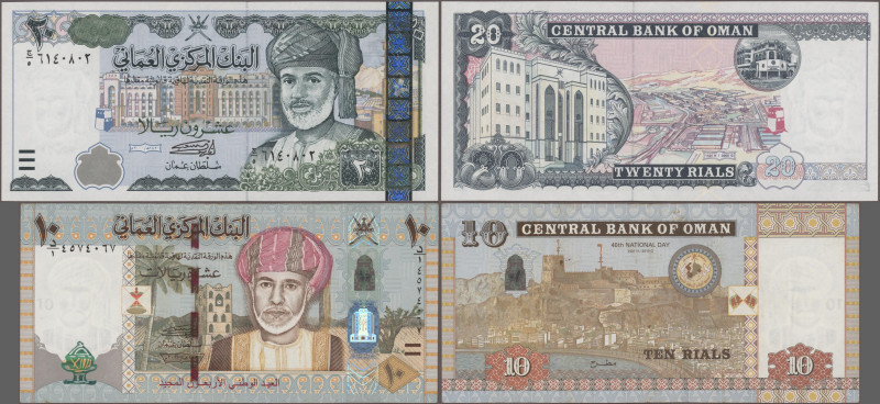 Oman: Central Bank of Oman, lot with 8 banknotes, series 1995-2010, comprising 1...