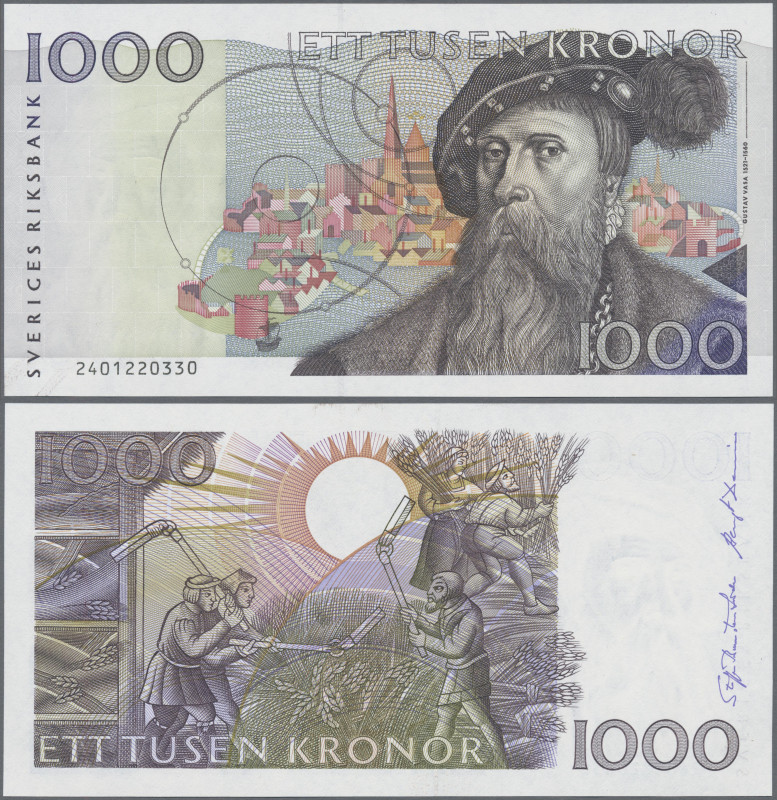 Sweden: Sveriges Riksbank 1.000 Kronor 1992, P.60 in UNC condition.
 [differenz...