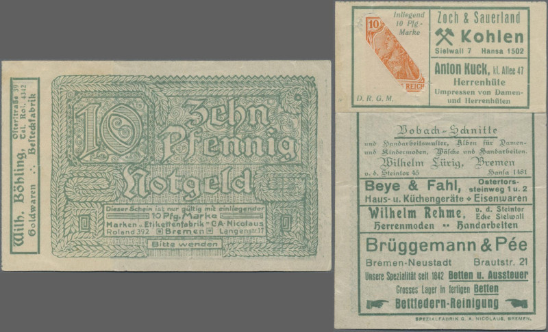 Deutschland - Briefmarkennotgeld: Bremen, Wilh. Böhling, Goldwaren, Briefmarkeng...