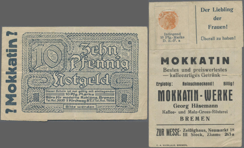 Deutschland - Briefmarkennotgeld: Bremen, Georg Häsemann, Mokkatin-Werke, Briefm...