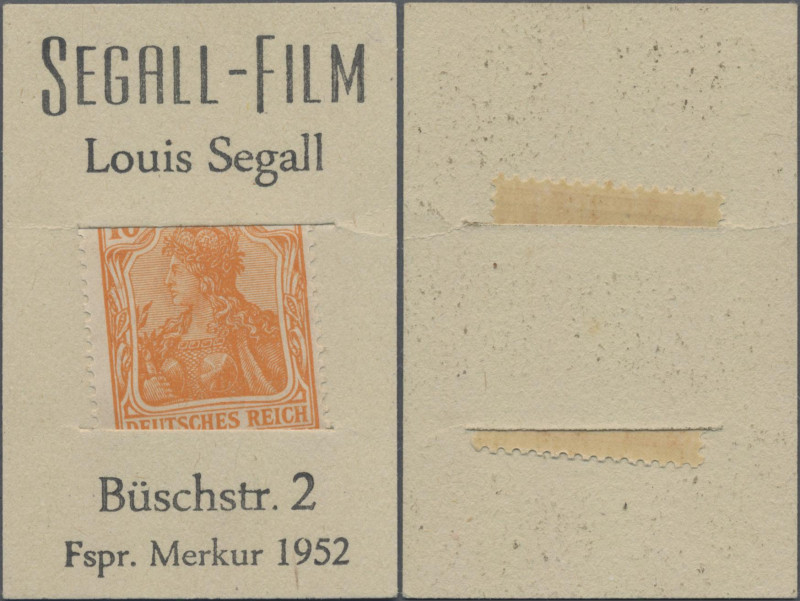 Deutschland - Briefmarkennotgeld: Hamburg, Segall-Film, Louis Segall, Büschstr. ...