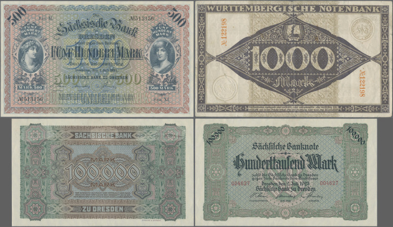 Deutschland - Länderscheine: Lot mit 49 Länderbanknoten 1900 bis 1923, teils geb...