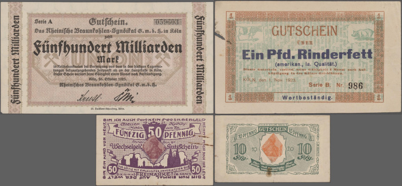 Deutschland - Notgeld - Rheinland: Köln und Stadtteile, umfangreicher Notgeldbes...