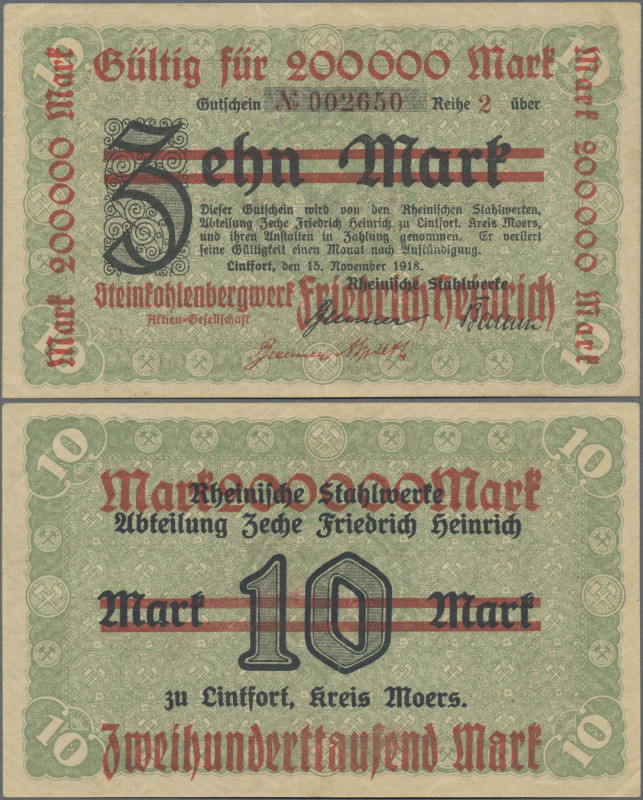 Deutschland - Notgeld - Rheinland: Lintfort, Steinkohlenbergwerk Friedrich Heinr...