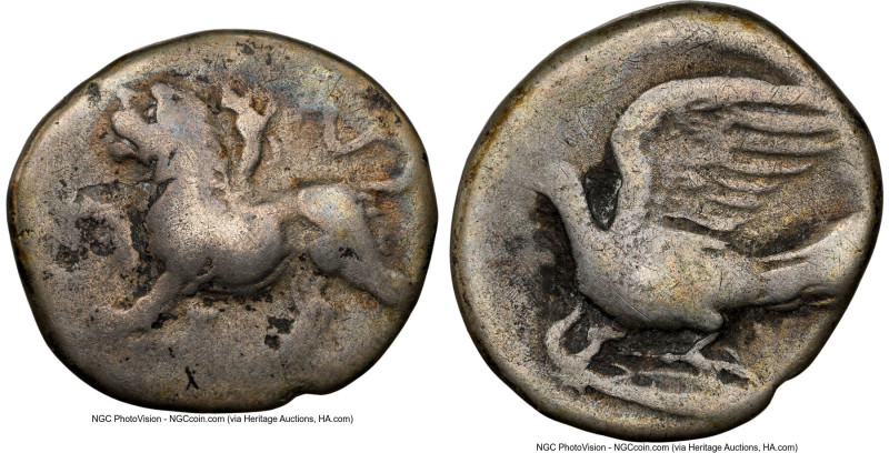 SICYONIA. Sicyon. Ca. 350-280 BC. AR triobol (15mm, 2h). NGC VG. Chimera standin...