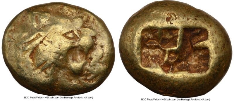 LYDIAN KINGDOM. Walwet (ca. 620-560 BC). EL third-stater or trite (13mm, 4.66 gm...