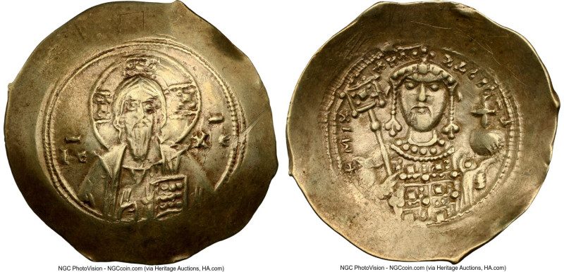 Michael VII Ducas (AD 1071-1078). AV/EL histamenon nomisma scyphate (29mm, 6h). ...