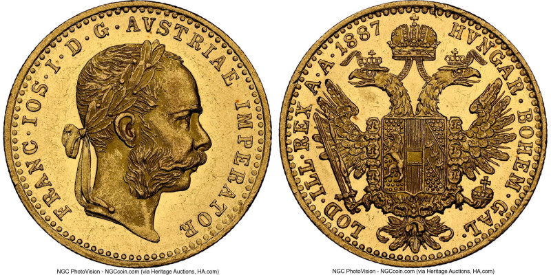 Franz Joseph I gold Ducat 1887 MS62 NGC, Vienna mint, KM2267, Fr-493. HID0980124...