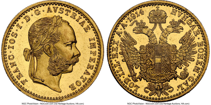 Franz Joseph I gold Ducat 1914 MS63 NGC, Vienna mint, KM2267, Fr-493. HID0980124...