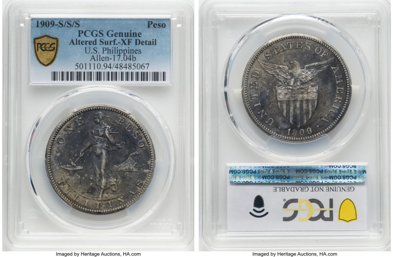 USA Administration Peso 1909-S/S/S XF Details (Altered Surfaces) PCGS, San Franc...