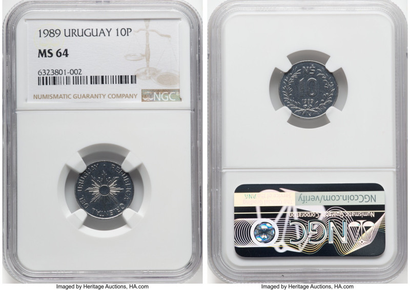 Republic 10 Nuevos Pesos 1989-(a) MS64 NGC, Paris mint, KM93. HID09801242017 © 2...