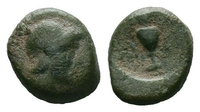 "Greek, Mysia, c. 4th-3rd Century BC, AE, Pitane

Obverse: Head of Zeus right,...