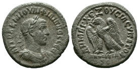 Seleucis and Pieria. Antioch. Philip I. AR Tetradrachm. AD 244-249. Reference: Condition: Very Fine

Weight: 11.04 gr.
Diameter: 25.4 mm.