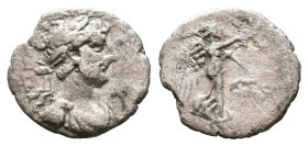 CAPPADOCİA, Caesarea-Eusebia, Hadrian (117-138 AD),
AR Hemidrachm, (13.8mm, 1.55g)
Obv: Laureate, draped, and cuirassed bust right.
Rev: Nike advan...