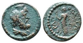 Roman Provincial Coins
PHRYGIA. Hierapolis. Pseudo-autonomous (2nd-3rd centuries). Ae. Obv: Draped bust of Serapis right, wearing calathus. Rev: IЄΡΑ...