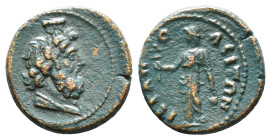 Roman Provincial Coins
PHRYGIA. Hierapolis. Pseudo-autonomous (2nd-3rd centuries). Ae. Obv: Draped bust of Serapis right, wearing calathus. Rev: IЄΡΑ...