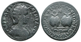 Roman Provincial Coins
PHRYGIA. Hierapolis. Otacilia Severa (Augusta, 244-249). Ae. Homonoia with Ephesus in Ionia. Obv: MAPK OTAKIΛ CЄBHPA CЄB. Drap...