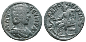Roman Provincial
Phrygia. Hierapolis . Otacilia Severa AD 244-249.
Bronze Æ
Artificially patinated

Weight: 5.50 gr
Diameter: 23.1 mm