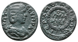 Roman Provincial
Phrygia. Hierapolis . Otacilia Severa AD 244-249.
Bronze Æ
Artificially patinated

Weight: 6.63 gr
Diameter: 22.1 mm