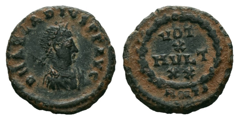 Roman Imperial
Arcadius (383-408). Æ . Antioch, 383-8. Pearl-diademed, draped a...