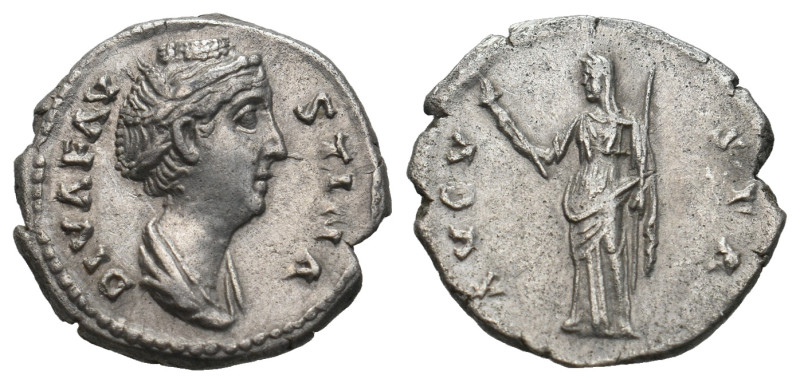 DIVA FAUSTINA I (Died 140/1). Denarius. Rome.
.
Condition: Good very fine.
Weigh...