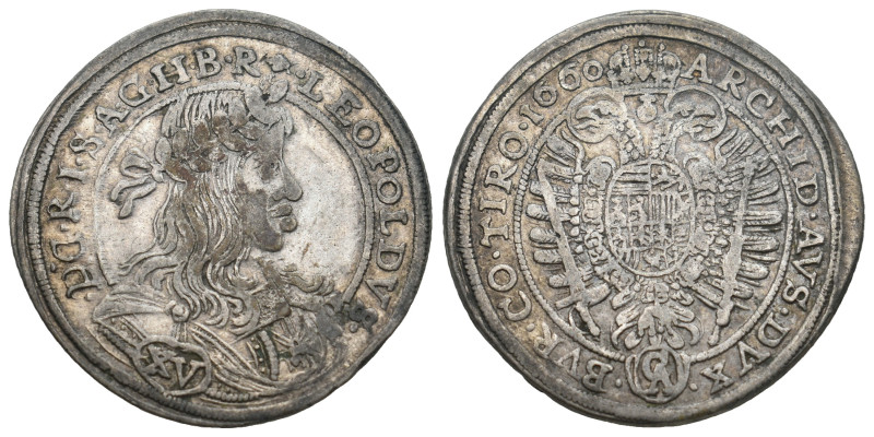 AUSTRIA. Leopold I (1658-1705). 15 Kreuzer (1660). Vienna.
.
Condition: Very fin...