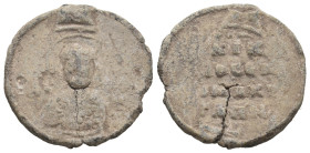 BYZANTINE LEAD SEALS. Uncertain (Circa 10-11th centuries).
.
Condition: Fine.
Weight: 7.04 g.
Diameter: 25.6 mm.