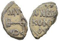 BYZANTINE LEAD SEALS. Uncertain.
.
Condition: Fine.
Weight: 8.15 g.
Diameter: 27.1 mm.