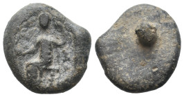 GREEK LEAD SEALS. Uncertain.
.
Condition: Fine.
Weight: 6.37 g.
Diameter: 19.9 mm.