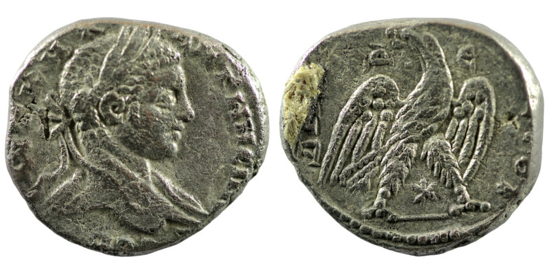 Elagabal. (218-222 AD). Billon Tetradrachm. (25mm 13,81g) Antioch. Obv: laureate...