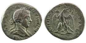 Elagabal. (218-222 AD). Billon Tetradrachm. (27mm 11,82g) Antioch. Obv: laureate bust of Elagabal right. Rev: eagle spreading wings standing holding w...