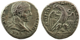 Elagabal. (218-222 AD). Billon Tetradrachm. (25mm 10,59g) Antioch. Obv: laureate bust of Elagabal right. Rev: eagle spreading wings standing holding w...