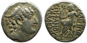Philipp I. Philadelphos. (95-75 BC) AR Tetradrachm. (24mm 15,45g) Antioch. Obv: diademed head right. Rev: Zeus seated left holding Nike.