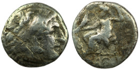 Alexander the Great. (336-323 BC) AR Drachm. (17mm, 3,79g) Obv: head of Alexander the great right. Rev: sitting Zeus holding eagle and scepter.