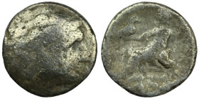 Alexander the Great. (336-323 BC) AR Drachm. (18mm, 3,43g) Obv: head of Alexander the great right. Rev: sitting Zeus holding eagle and scepter.