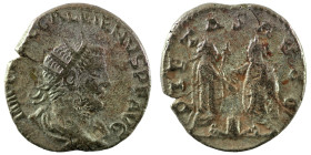 Gallienus. (255-256 AD). BI Antoninian. (21mm, 2,95g) Antioch. Obv: IMP C P LIC GALLIENVS P F AVG. radiate and cuirassed bust of Gallienus right. Rev:...