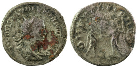 Valerian I. (256-258 AD). BI Antoninian. (21mm, 3,16g) Antioch. Obv: IMP C P LIC VALERIANVS P F AVG. radiate and cuirassed bust of Gallienus right. Re...