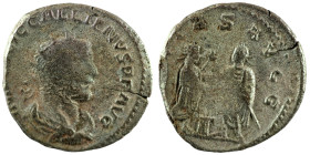 Gallienus. (255-256 AD). BI Antoninian. (21mm, 2,45g) Antioch. Obv: IMP C P LIC GALLIENVS P F AVG. radiate and cuirassed bust of Gallienus right. Rev:...