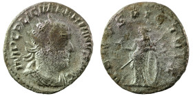 Valerian I. (253-260 AD). BI Antoninian. (23mm, 3,32g) Antioch. Obv: IMP C P LIC VALERIANVS AVG. radiate and cuirassed bust of Valerian right. Rev: VE...