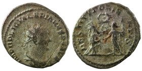 Valerian I. (253-260 AD). BI Antoninian. (22mm, 2,79g) Antioch. Obv: IMP C P LIC VALERIANVS AVG. radiate and cuirassed bust of Valerian right. Rev: RE...