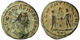 Probus. (276-282 AD). Æ Antoninian. (23mm, 3,57g) Antioch. Obv: IMP C M AVR PROBVS AVG. radiate cuirassed bust of Probus right. Rev: CLEMENTIA TEMP. P...
